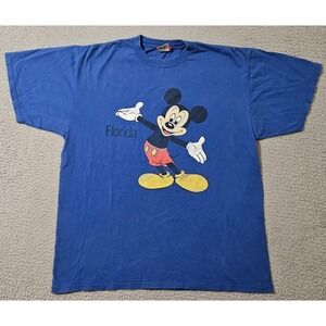 Vintage Disney Designs OSFA USA Blue Florida Walt Disney World Sleep T Shirt